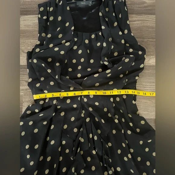 THML Polka Dot Sheer Blouson Dress SZ M - Picture 9 of 12
